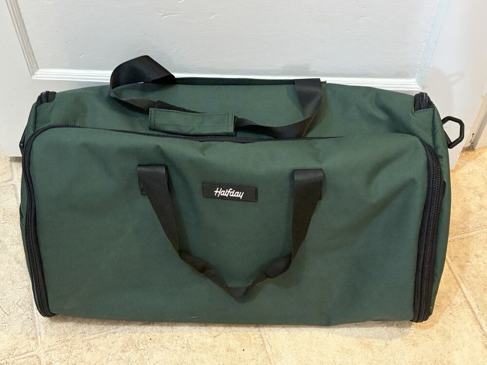 Halfday Garment Duffel Bag Green Perfect But "NO SHOULDER STRAP"